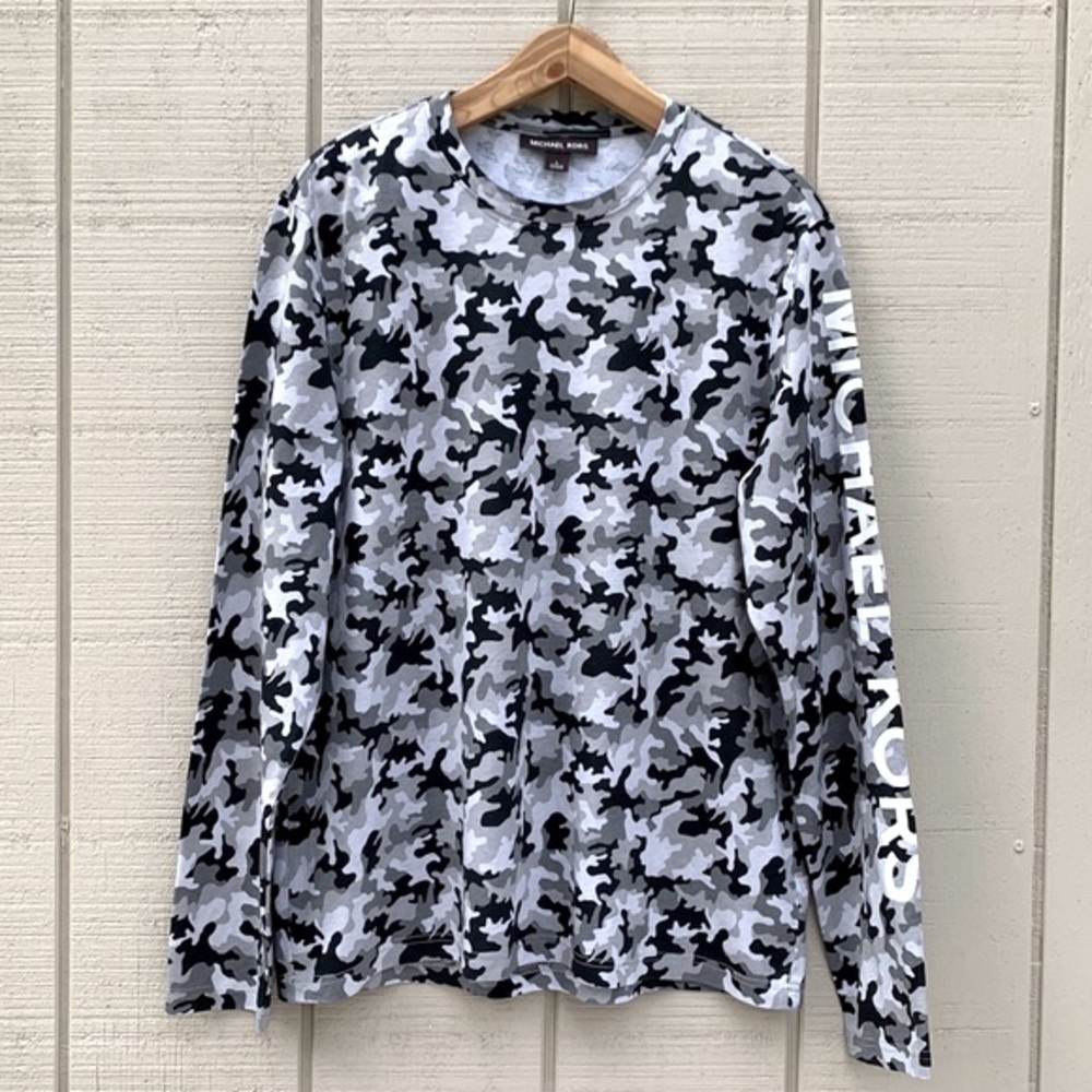 𝅺NWOT MICHAEL KORS Long Sleeve Gray/Black Tee